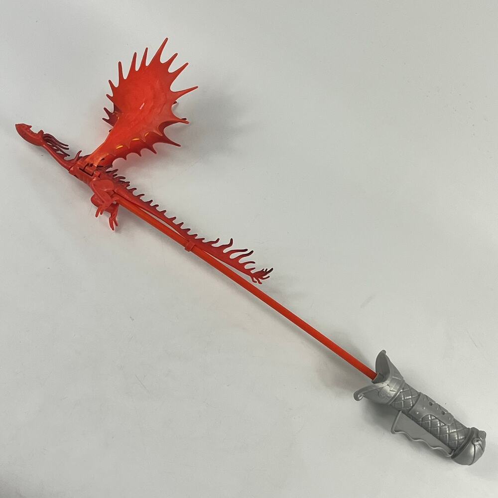 How To Train Your Dragon Red Hookfang Toy Sword Staff 21" DreamWorks Flame Wing